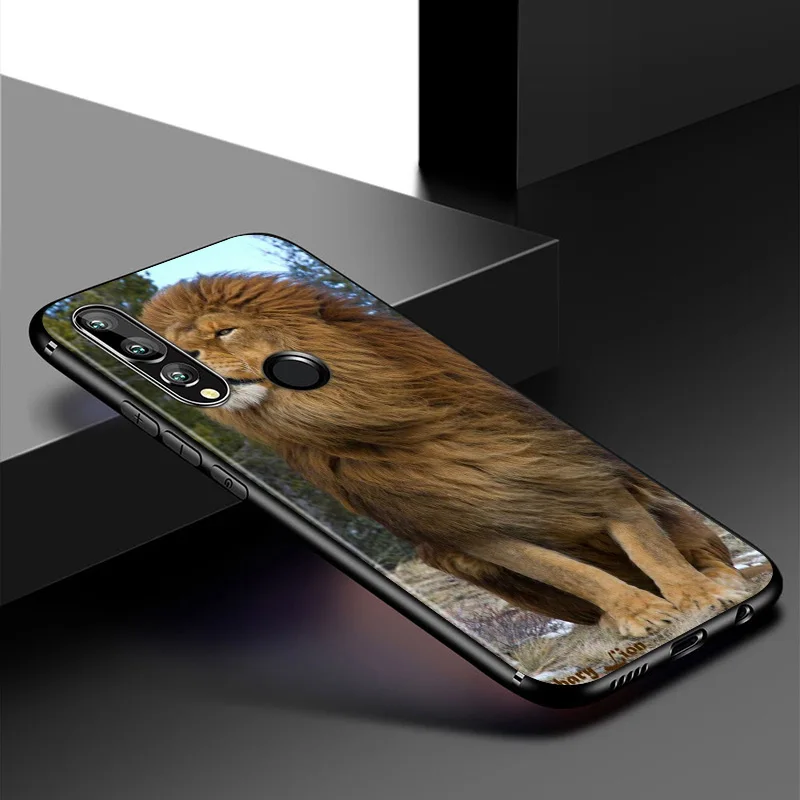 Ryškiai Juodas Dangtelis Gyvūnų Elnias Liūtas Meno Huawei P Smart Z S Plius 2019 2020 Nova 5T 5i 5 4e 4 3i 3e 3 2i Telefono dėklas 3