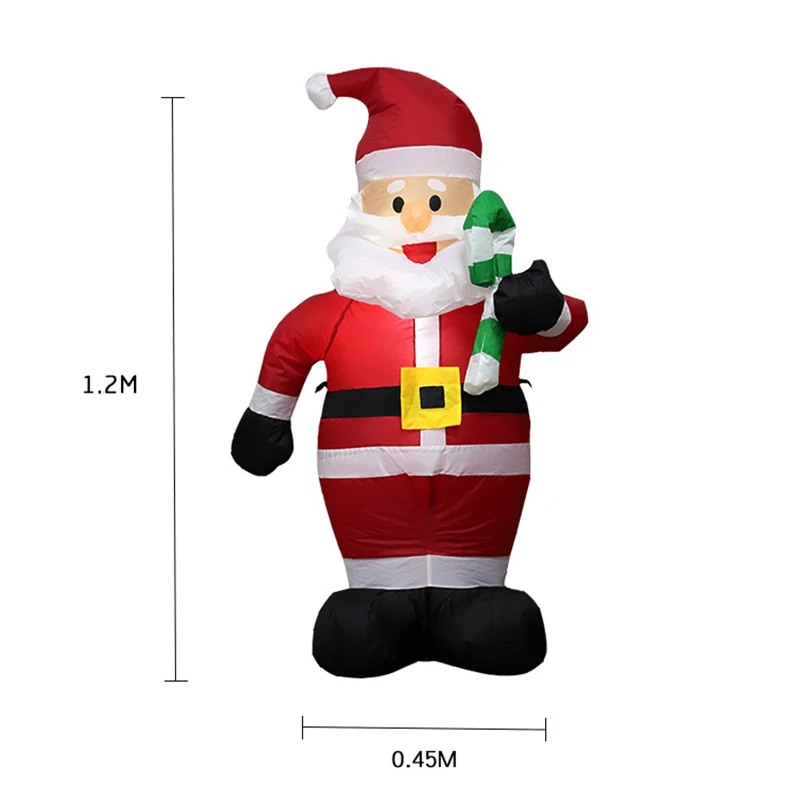 Pripučiamų Kalėdų Lauko Apšviesta, Kieme Dekoro Santa Claus Su Candy Cane 1,2 m Aukščio HG99 2