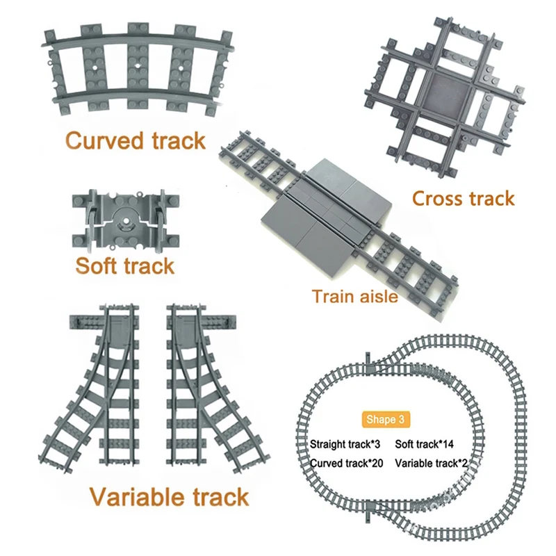Miesto Traukinių Bėgių Kelio Traukinio Lanksčių Bėgių Geležinkelio Tiesiai Lenkti Bėgiai Kūrimo Bloką Plytų Modelis Suderinamas Visų Markių Žaislai 5