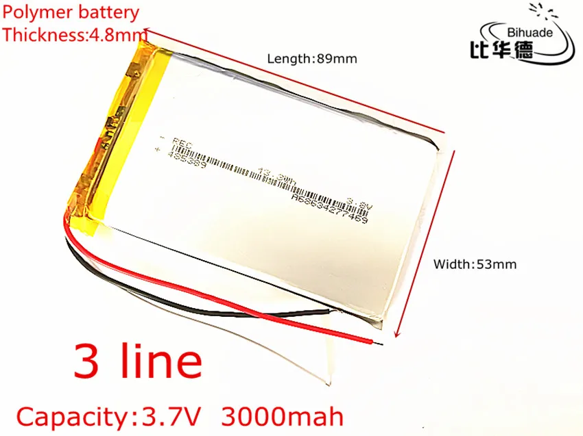 Nemokamas pristatymas 1pcs/daug), 3,7 v ličio polimero baterija 3000 mah 485389 mobiliojo maitinimo 7 'tablet 0