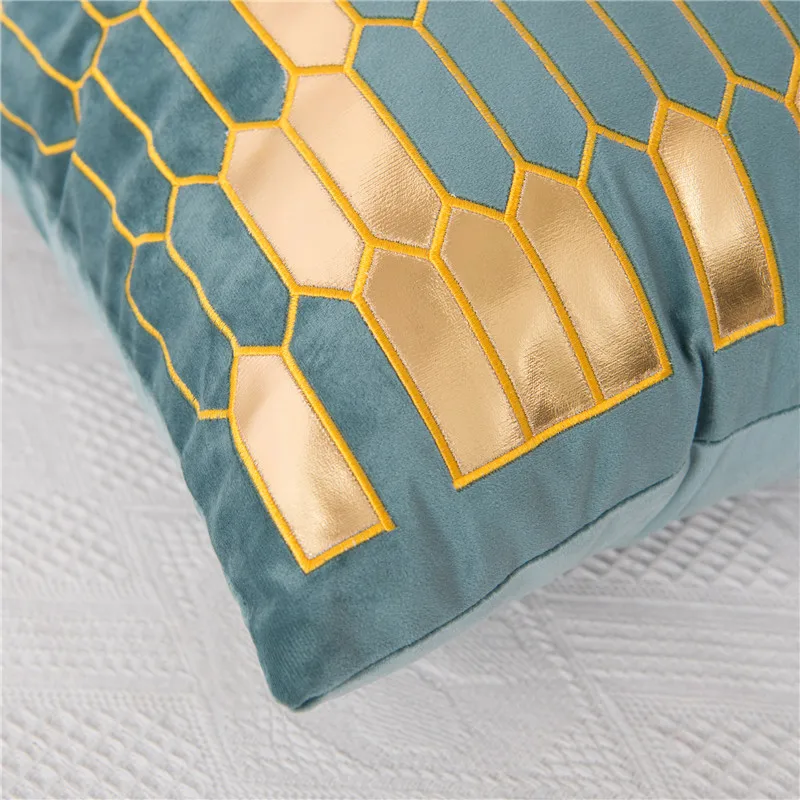 Geometrinis Įdegio Pagalvėlė Padengti Prabanga Aukso Pillowcase45x45 Dekoratyvinis Sofos Pagalvėlių Mesti Pagalvę Mėlyna Pilka Pillowcover Dekoras 5