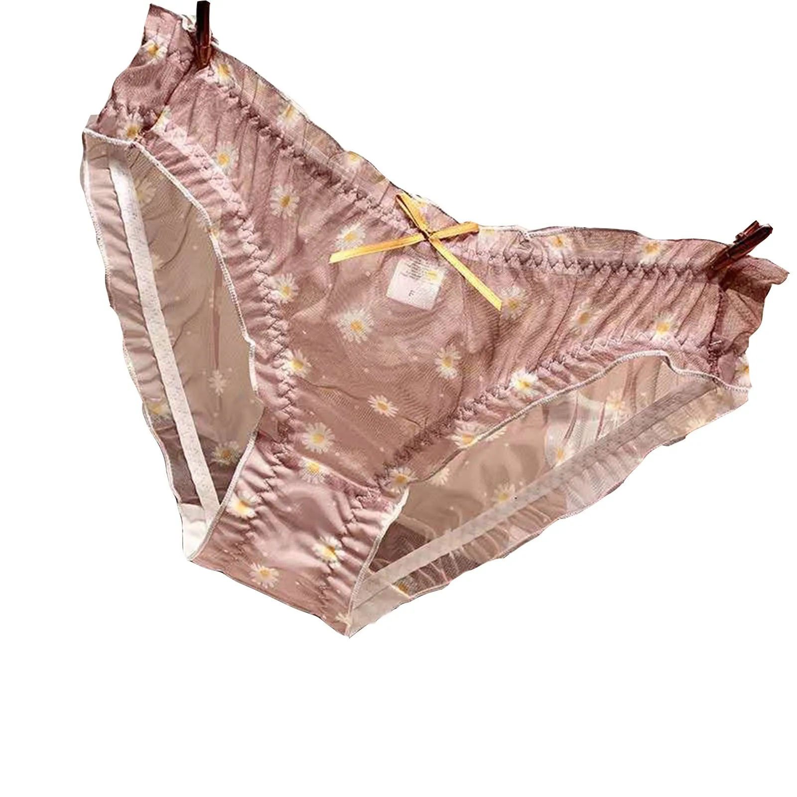 Daisy Spausdinti Moterų Skaidrus Tuščiaviduriai Iš Seksuali Pagunda Thong Besiūlės Kelnaitės Mados Moterų Nėriniai Sekso Trumpikės Miego Underwears 1