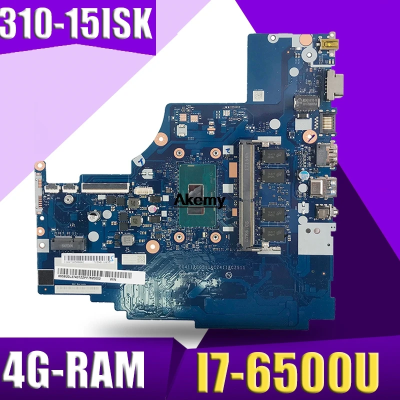 NM-A752 Nešiojamojo kompiuterio motininė plokštė Lenovo 310-15ISK 510-15ISK originalus mainboard 4GB-RAM I7-6500U 0