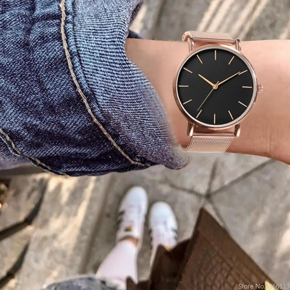 2021-Ultra dunnen Rose Gold Uhr Minimalistischen Akių Frauen Uhr montre femme Uhren Zegarek Damski Uhr Uhren Para Mujer reloj 4