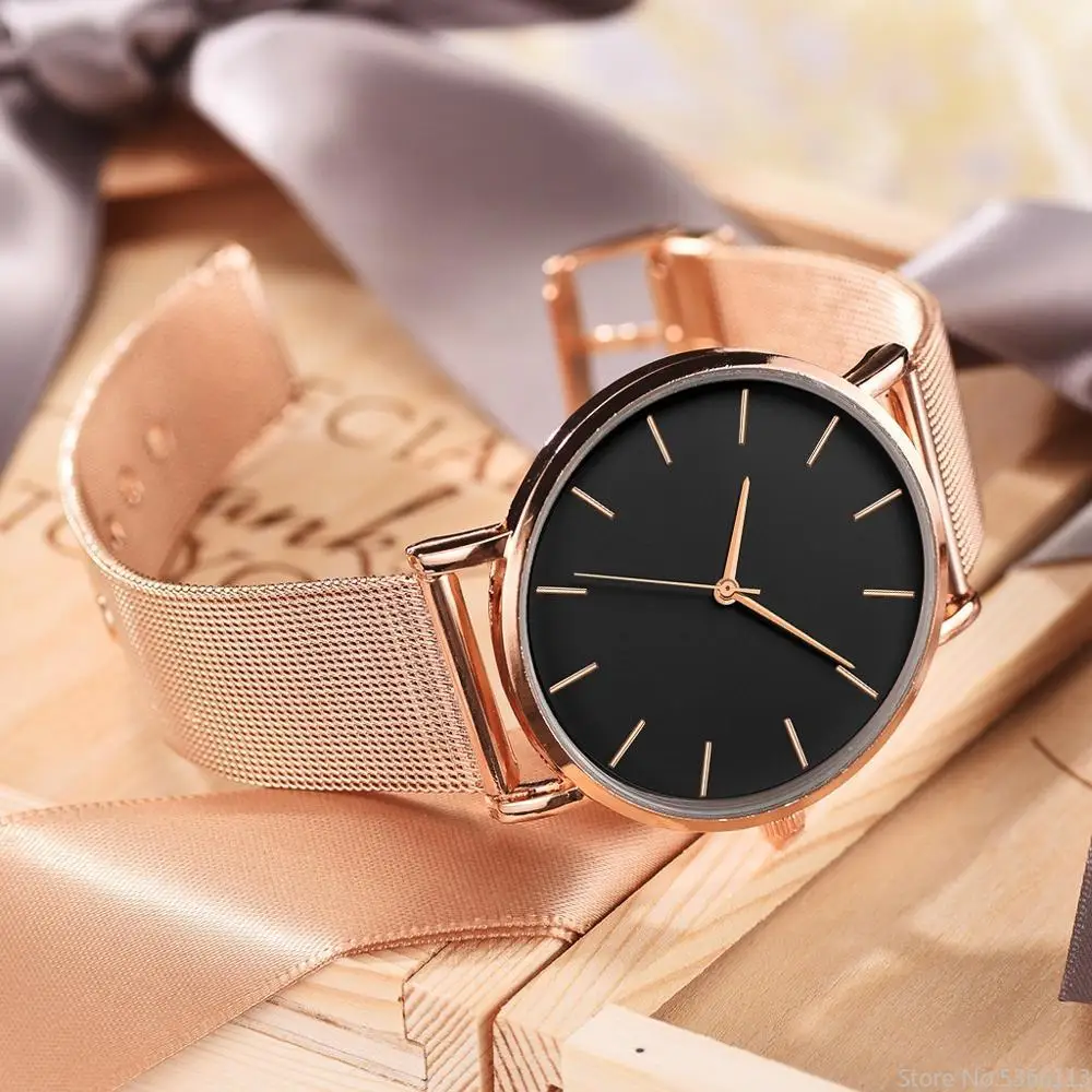 2021-Ultra dunnen Rose Gold Uhr Minimalistischen Akių Frauen Uhr montre femme Uhren Zegarek Damski Uhr Uhren Para Mujer reloj 5