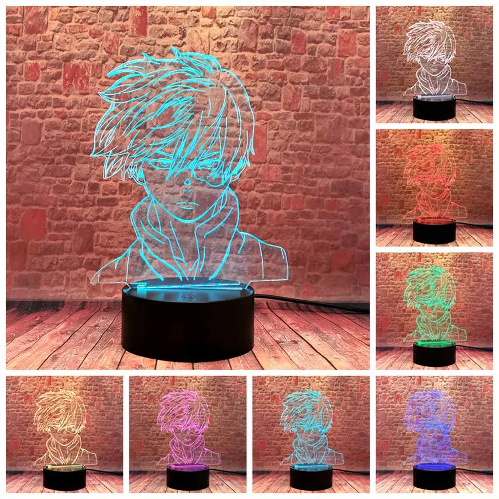Mano Herojus akademinės bendruomenės Anime duomenys 3D led Stalas naktinė lempa Regėjimo Iliuzija Lempos Shoto Modelis Žaislai 0