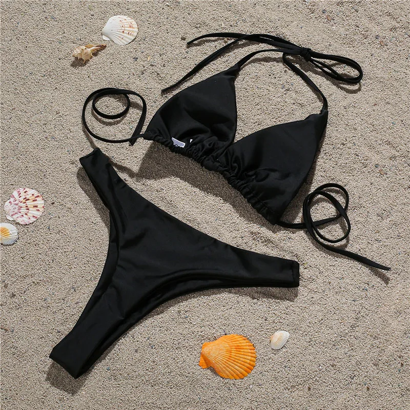 2020 metų Vasaros Drabužių Seksualus Juodos spalvos Deimantų Paplūdimio Tvarstis Bikini Komplektas Femme maudymosi kostiumėlį, Laisvalaikio Europos Maudymosi Kostiumą SJ6399R 3