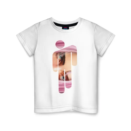 Vaikiški marškinėliai medvilnės Billie Eilish stilius 4