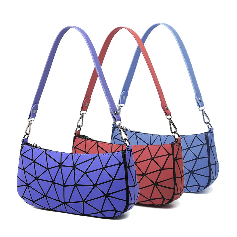 Moterų Šviesos Grandinės Maišo Kietojo Holografinis Geometrinis maišelį Moterų Crossbody Bag Rankinė Mergina Oda Dizaineris Pečių Krepšiai 1