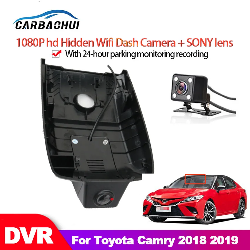Automobilių DVR Wifi Vaizdo įrašymo Brūkšnys Cam Kamera Toyota Camry 2018 2019 aukštos kokybės Naktinio matymo full hd 1080P CCD 1