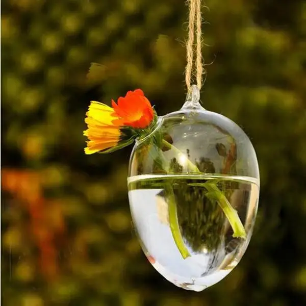 Aišku, Kiaušinių Formos Stiklo Kabo Vaza, Butelis Puodą Gėlių Namuose Vestuvių Dekoras 3