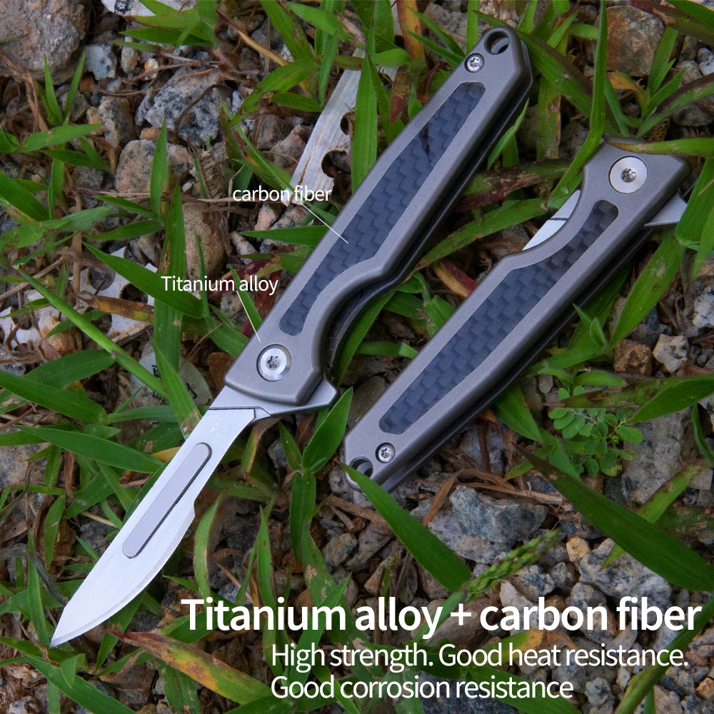 Titano lydinio lankstymo taktinis peilis nešiojamų EDC su praktinio išgyvenimo medžioklės ir gelbėjimo įrankis peilis 2