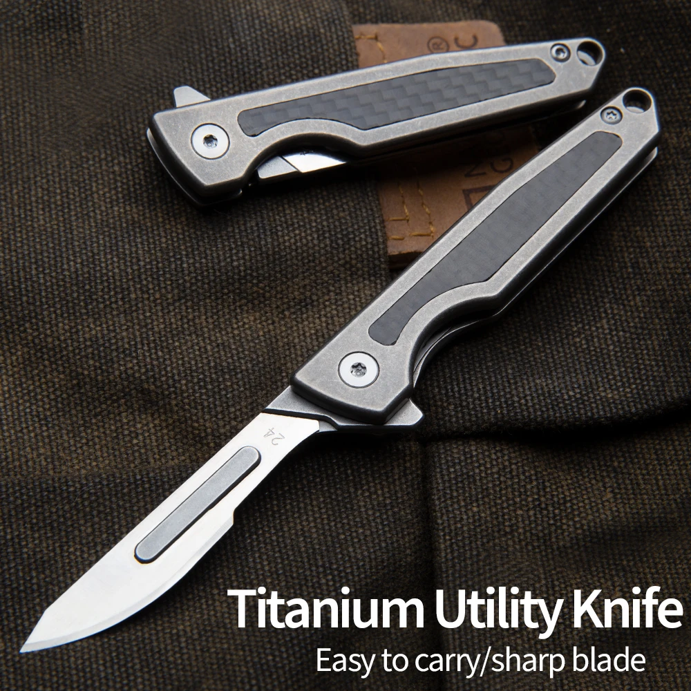 Titano lydinio lankstymo taktinis peilis nešiojamų EDC su praktinio išgyvenimo medžioklės ir gelbėjimo įrankis peilis 3
