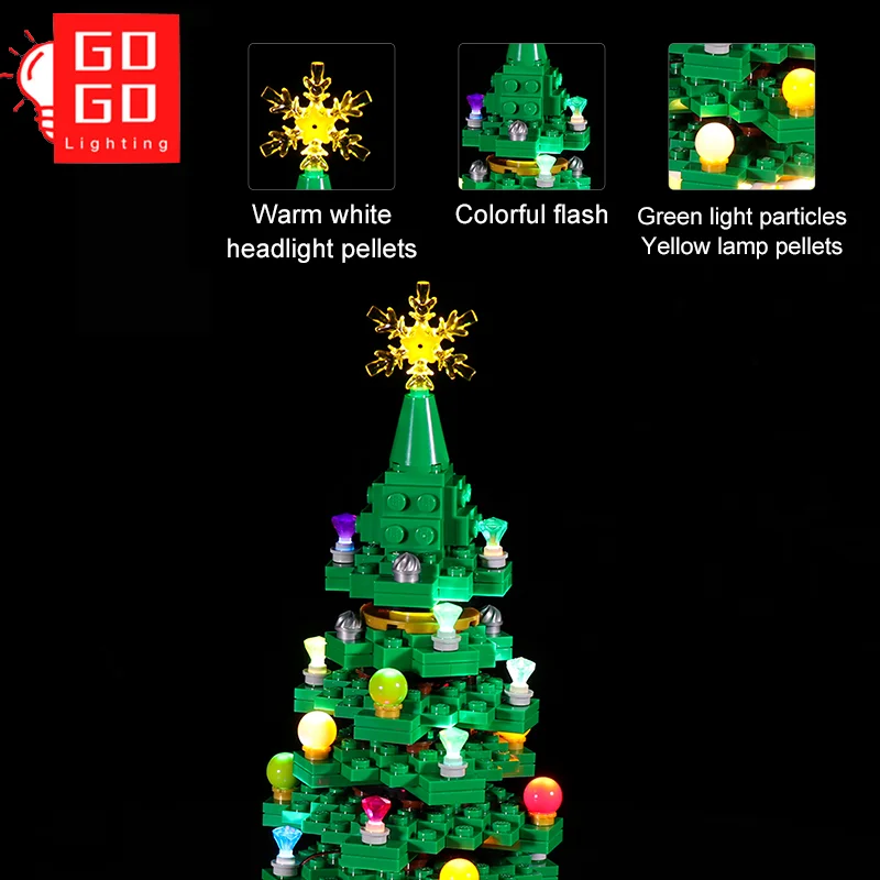 GOGOMOC Prekės LED Šviesos Iki Rinkinys Lego 40338 Kalėdų eglutės Žaislai (Tik Šviesos Nėra Modelį) 4