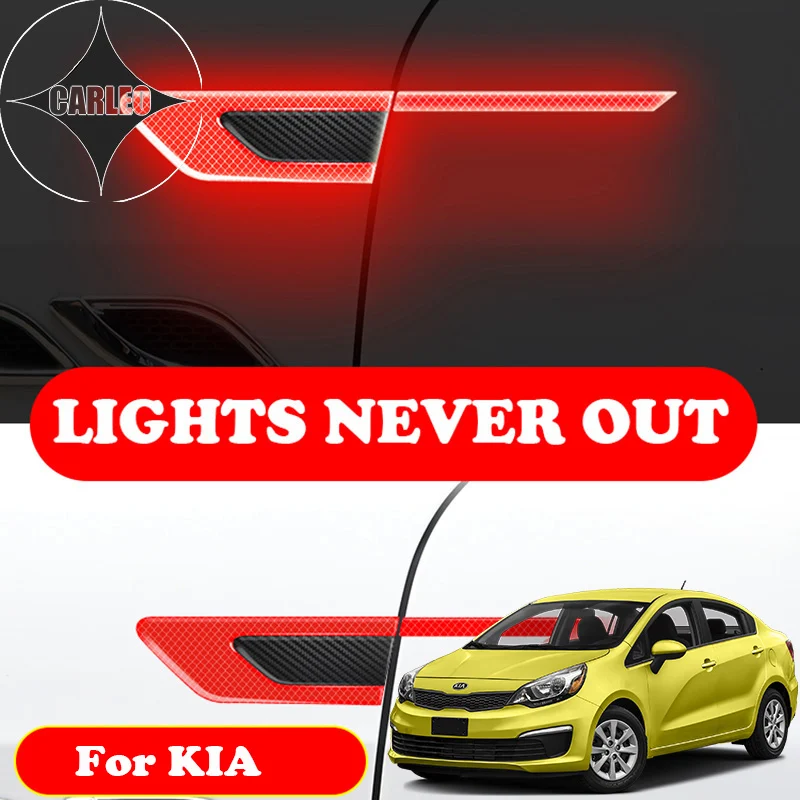 12pcs Automobilio šviesą Atspindintys Lipdukai Universalus Kia Ceed Ray K5 K7 Sorento Rio Anglies Pluošto Auto Durų Kėbulo Ratų Antakių Šviesos Apdaila 5