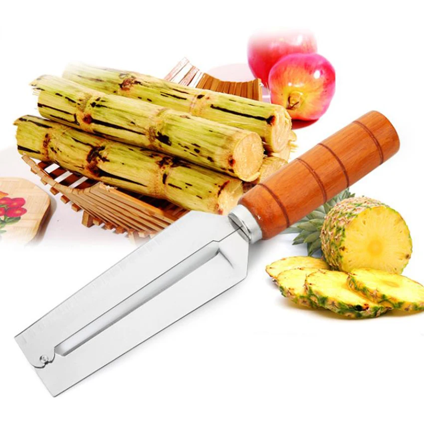 1pc nerūdijančio plieno aštrių cukranendrių peilis ananasų skustukas, patvarus, praktiškas nešiojamas virtuvės dalykėlių vadovas vaisių/daržovių peilis 0