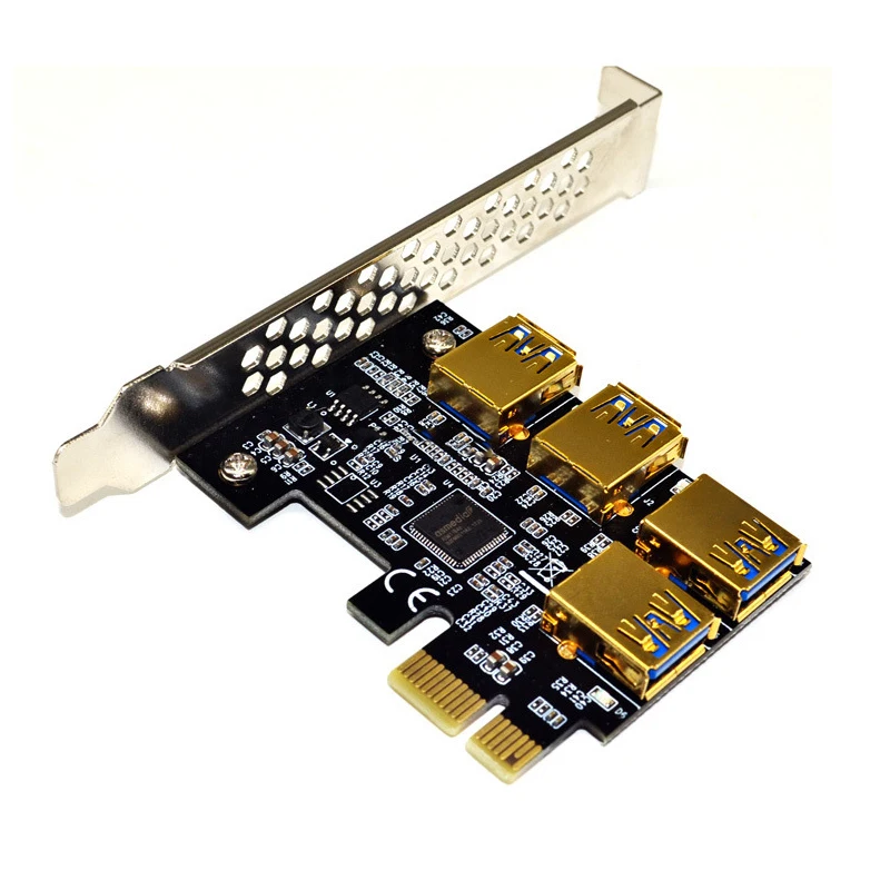 Naujausias Stove USB 3.0 PCI-E Express 1x Iki 16x Riser Card Adapter PCIE 1 Iki 4 Lizdas PCIe Port Multiplier Kortelę Už BTC Miner Kasyba 3