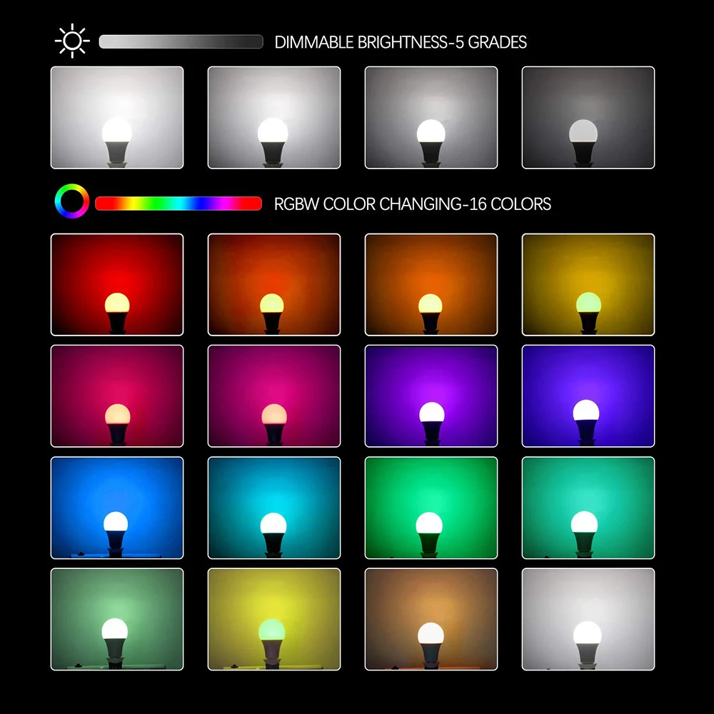 RGB LED Lemputė E27 Protingas Kontrolės Lemputė 5W/10W/15W Spalvinga Keičiasi Lempos Lemputė su IR Nuotolinio valdymo Pritemdomi Šviesos Smart Namų Dekoro Šviesos 4