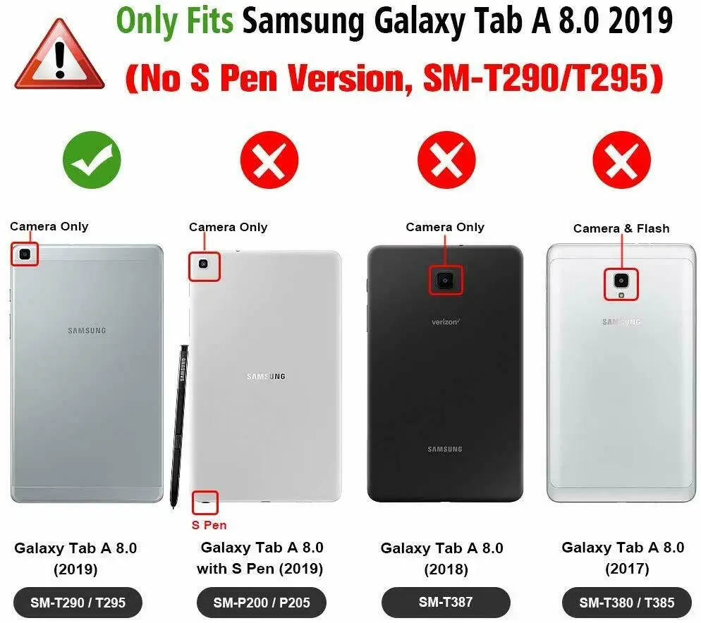 Tab 8.0 colių 2019 Tablet Case for Samsung Galaxy Tab 8 SM-T290 SM-T295 Silicio Apsaugines Odos Apvalkalas Stovėti Funda Para Atveju 3