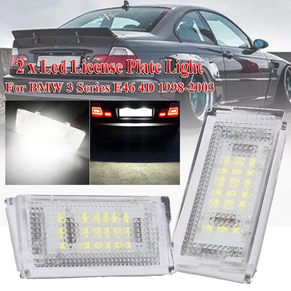 Nauji Karšto 2 Vnt Led Licenciją Plokštelės Šviesos diodų (Led) Canbus Auto Uodegos Šviesos Baltos LED Lemputės Automobilių 3er E46 4D 1998-2003 Automobilių Reikmenys 2