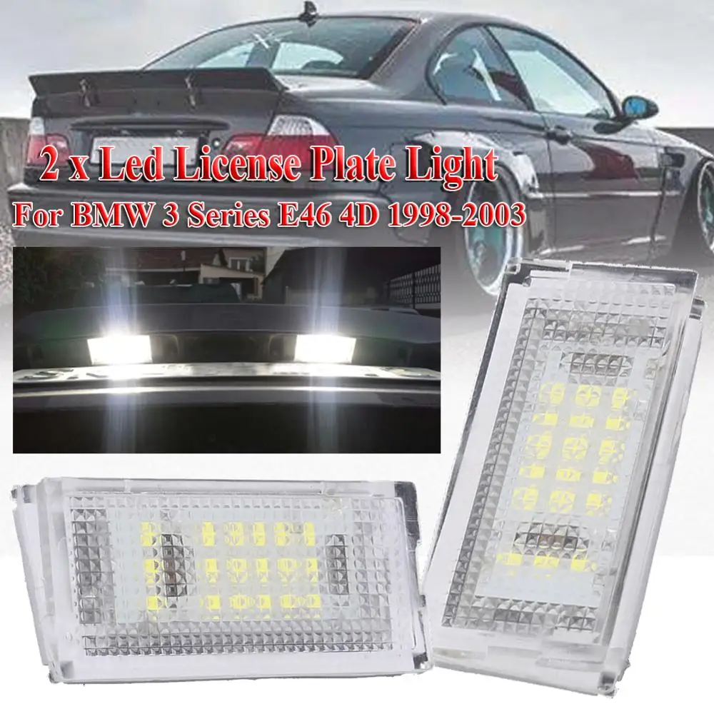 Nauji Karšto 2 Vnt Led Licenciją Plokštelės Šviesos diodų (Led) Canbus Auto Uodegos Šviesos Baltos LED Lemputės Automobilių 3er E46 4D 1998-2003 Automobilių Reikmenys 5