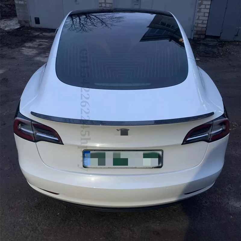 Už Tesla Model 3 2017 2018 2019 2020 2021 Kamieno Spoileris, Galinis skirta Tuning Lūpų Anglies Pluošto ABS Sparnas Galinis Aptakas 1