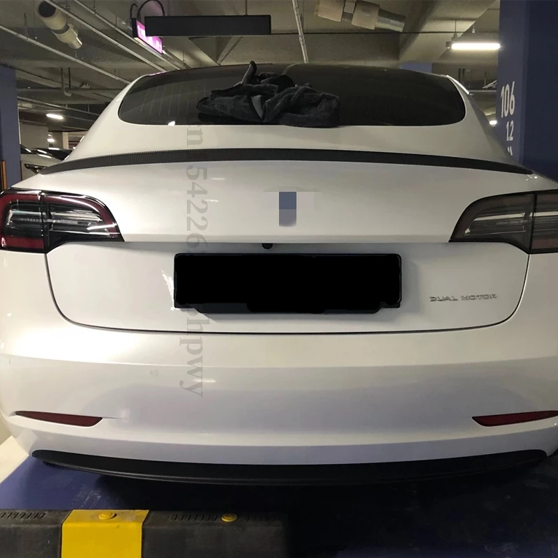 Už Tesla Model 3 2017 2018 2019 2020 2021 Kamieno Spoileris, Galinis skirta Tuning Lūpų Anglies Pluošto ABS Sparnas Galinis Aptakas 2