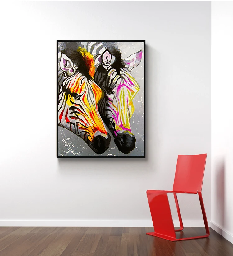Aavv Gyvūnų Zebra aliejaus tapybai, drobė sienos piešimo kambarį frameless nuotrauką 2