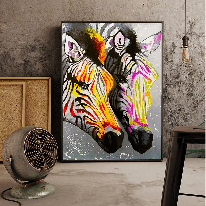 Aavv Gyvūnų Zebra aliejaus tapybai, drobė sienos piešimo kambarį frameless nuotrauką 3