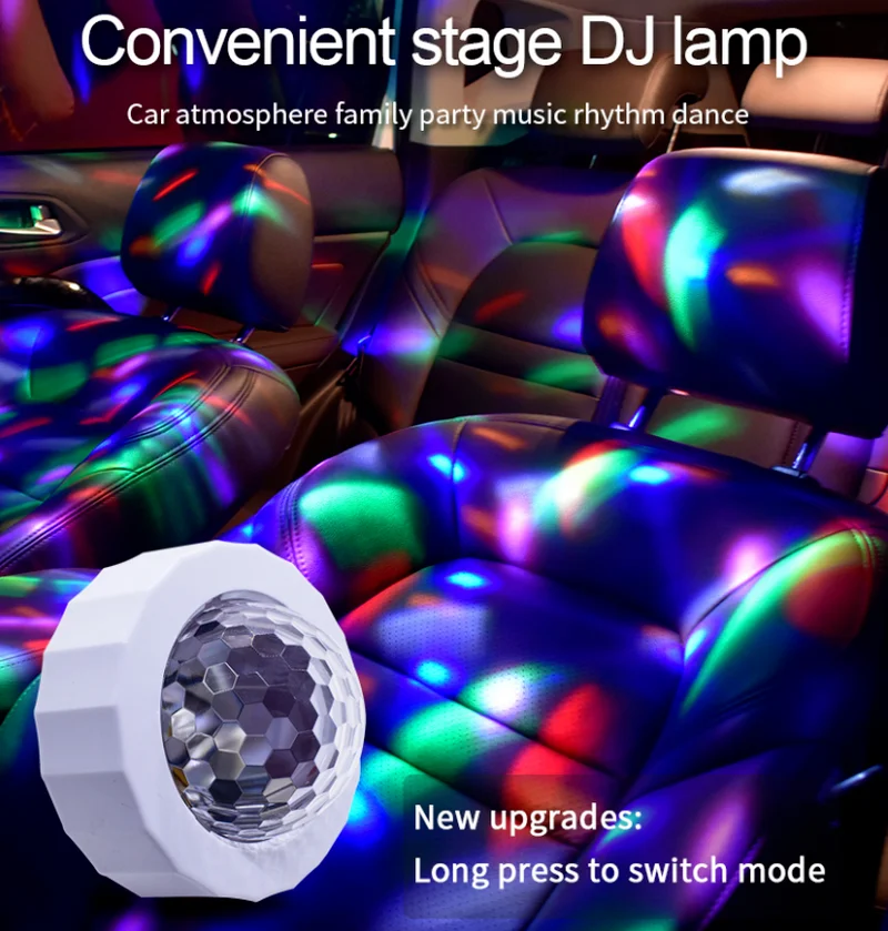 Automobilių Garso Įjungti Rotacijos Diskoteka Kamuolys DJ Atmosfera RGB LED Scenos Šviesos Kalėdų Vestuvių Garso Šalis Garso Valdymo Šviesos 0