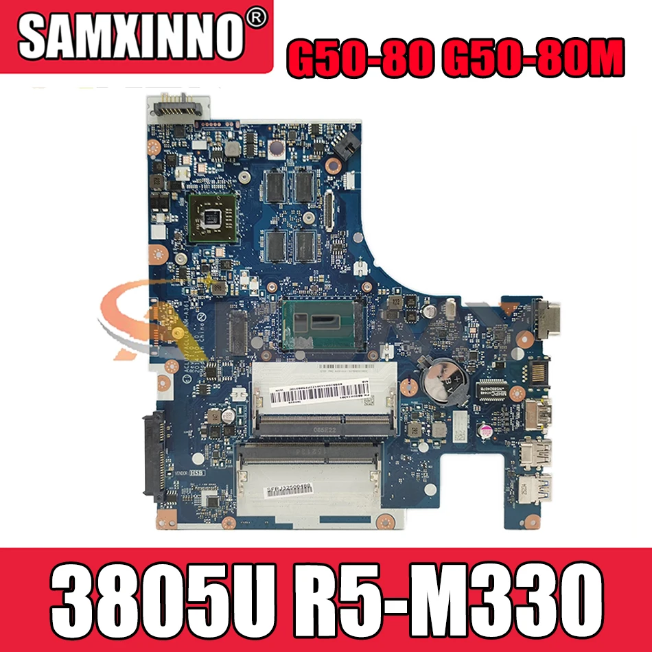 Akemy ACLU3/ACLU4 NM-A361 Plokštė Lenovo G50-80 G50-80M Nešiojamojo kompiuterio pagrindinė Plokštė CPU 3805U R5 M330 DDR3 Testas 1