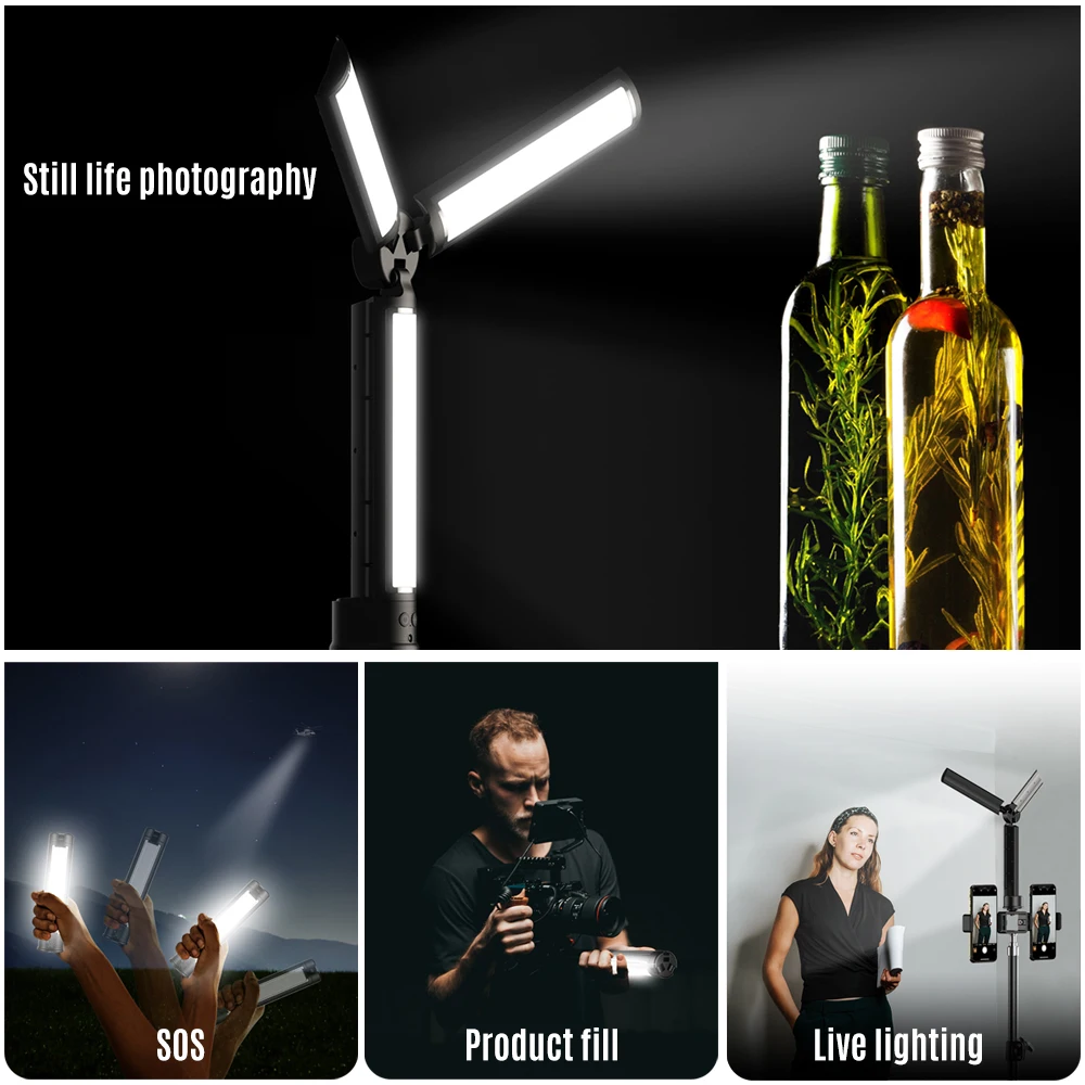 APEXEL Įkraunamas Led vaizdo šviesos, Selfie light stick monopodzie su trikojis stovas ir distancinio valdymo Fotografijos Live Vlog 1