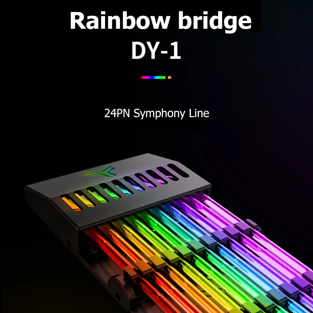 JONSBO Rainbow Bridge DY-1 Spalvinga 24PIN Maitinimo Laido Viela, 5V ARGB Šviesos Sinchronizacija/Automatinė Vaivorykštė Apšvietimo Efektas 2