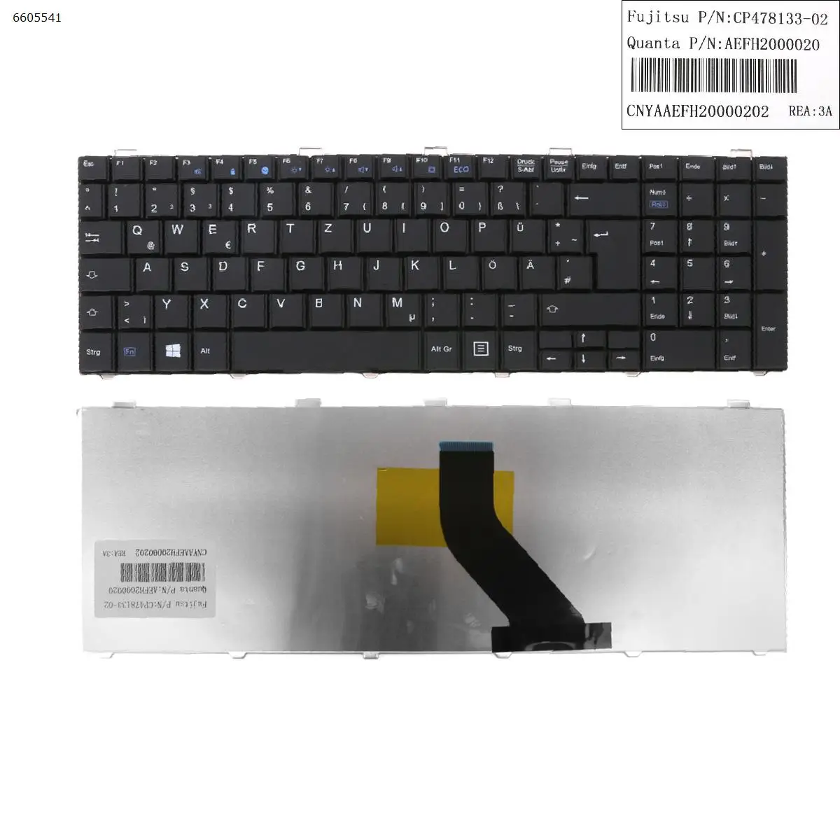Vokietijos QWERTZ Išdėstymo Nauja Pakeitimo Klaviatūra Fujitsu Lifebook A530 AH530 A531 AH531 NH751 Nešiojamas Juoda 1