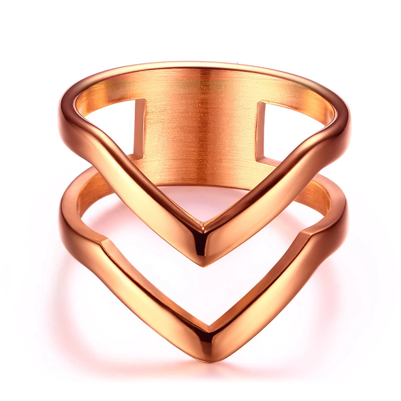 Moterų Paprastų Geometrinių Žiedai Šalies Klubas Papuošalai Auksu, rožinė Aukso, Sidabro Spalvos Toną Nerūdijančio Plieno Gimtadienio Dovanos Jai 1