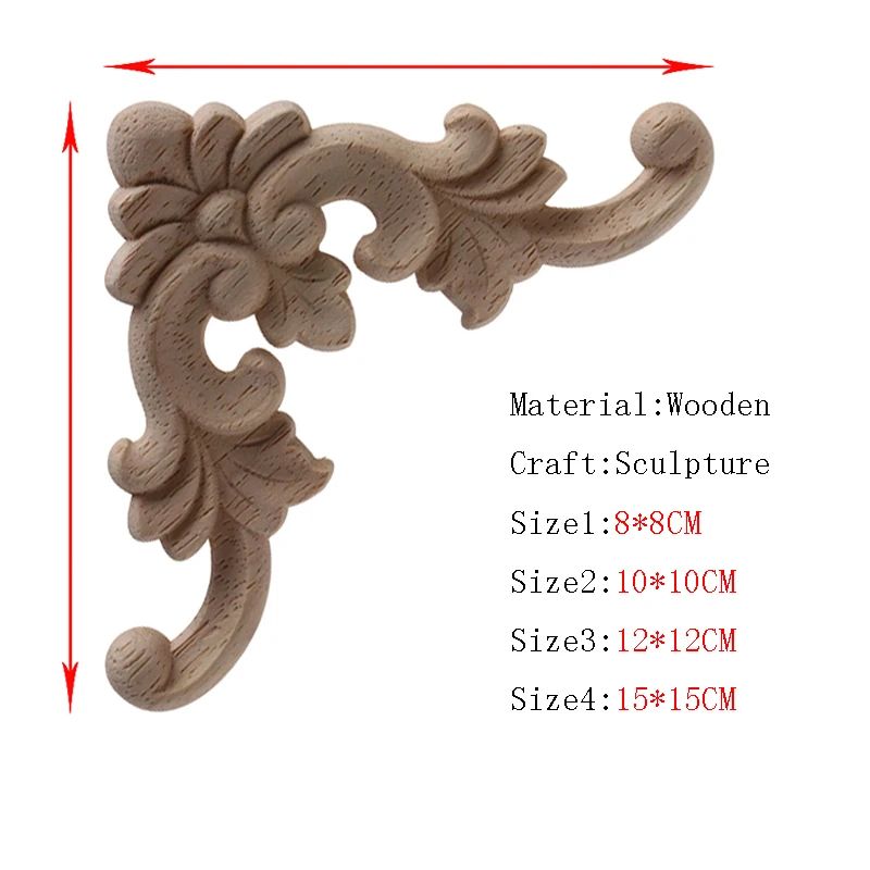 YJXDM Gamtos Klasikinio Dekoratyvinių Medienos Apvadus Medienos Decal Kaulo, Medžio Aplikacijos Gėlių Rose Mediniai Reikmenys Apdailos Decal 5