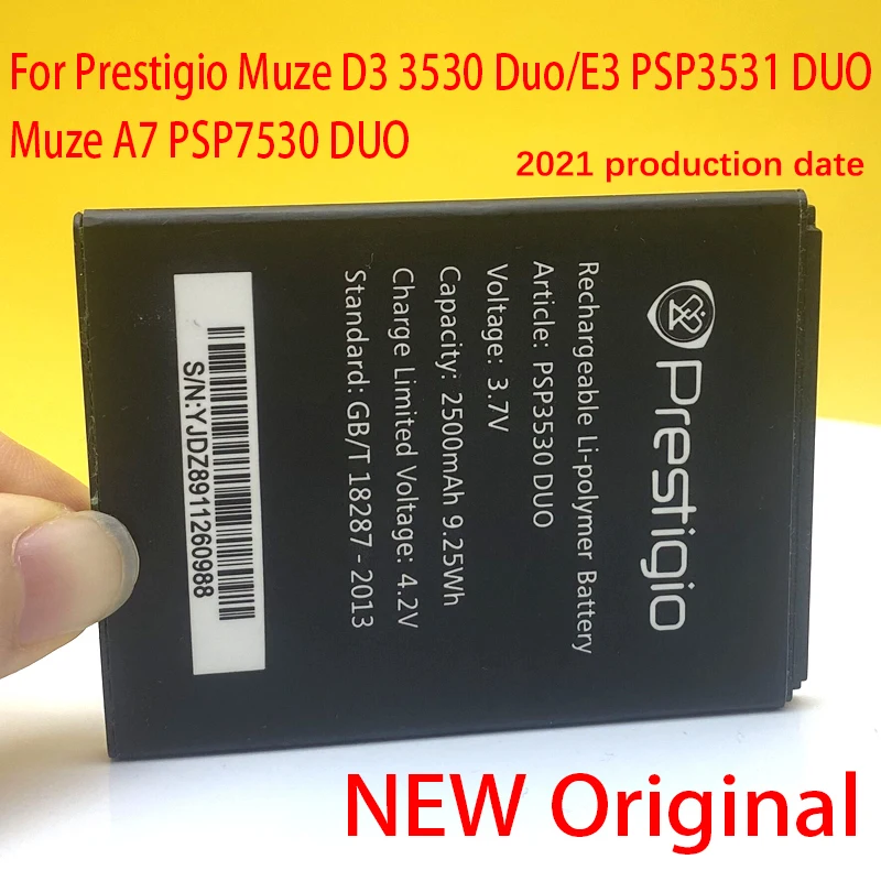 Originalus Naujas PSP7530 DUO 2500mAh Bateriją Prestigio Muze D3 PSP3530 DUO E3 PSP3531 DUO Muze A7 PSP7530 Telefono 3
