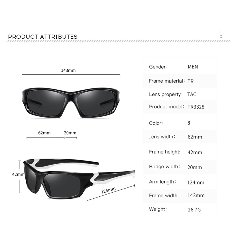 Nauji sportiniai dviejų spalvų rėmas spalvinga jojimo akinius lauko vyrų poliarizuoti akiniai nuo saulės AE0963 3