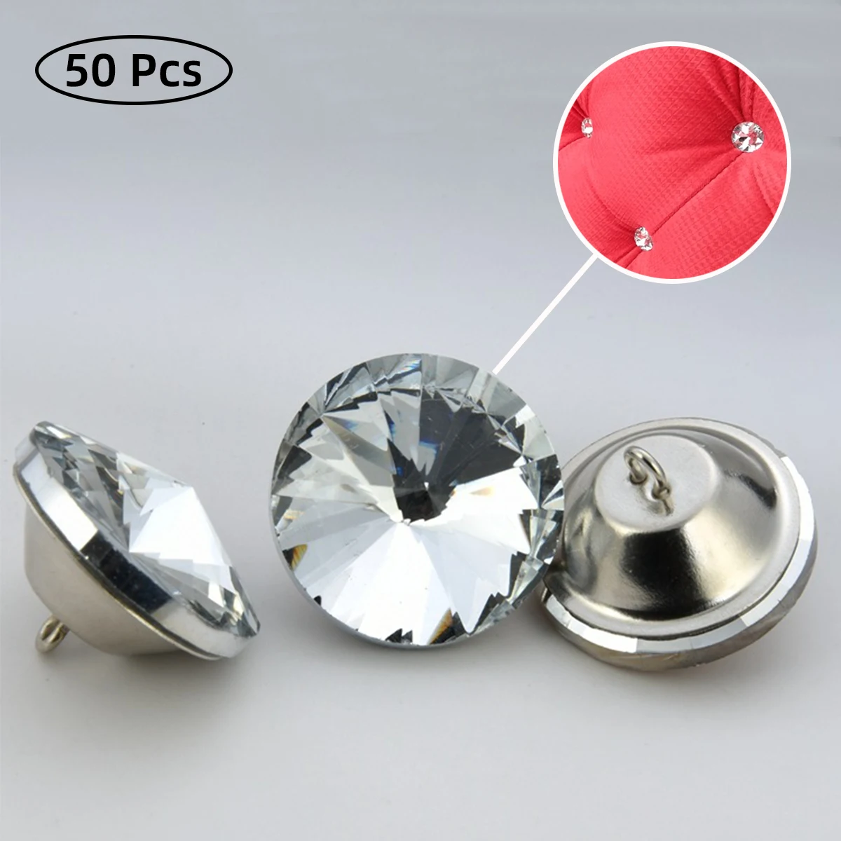 50 Vnt Sofos Kristalų Sagtis Pagalvėlė Brangakmenio Mygtukų Apdaila Fono Sienos Diamond 