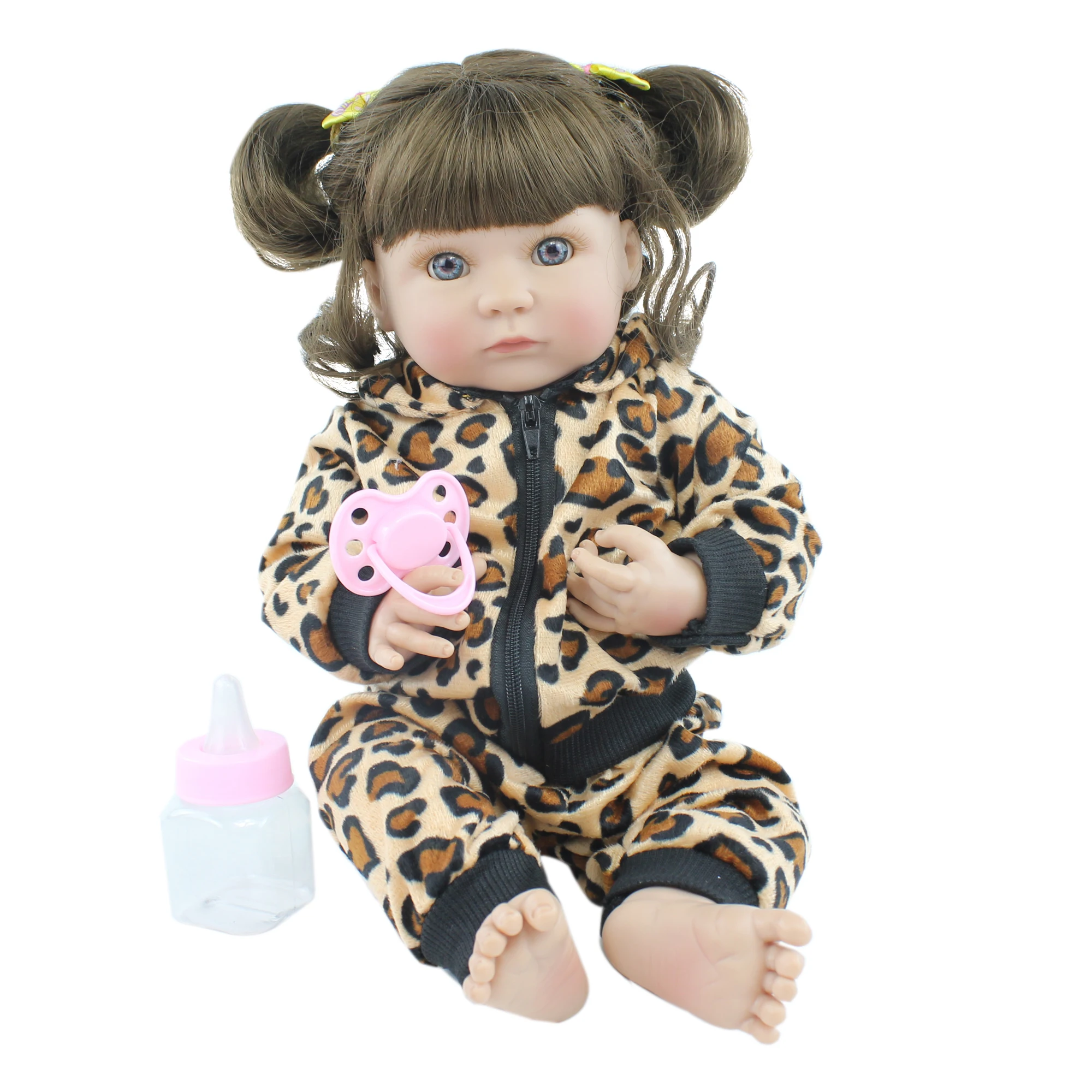 40cm Visas Silikono Reborn Baby Doll Girl, Kaip Realus Vinilo Mielas Mini Bonecas Vaikui Maudytis Suknelė Švietimo Žaislas Gimtadienio Dovana 5
