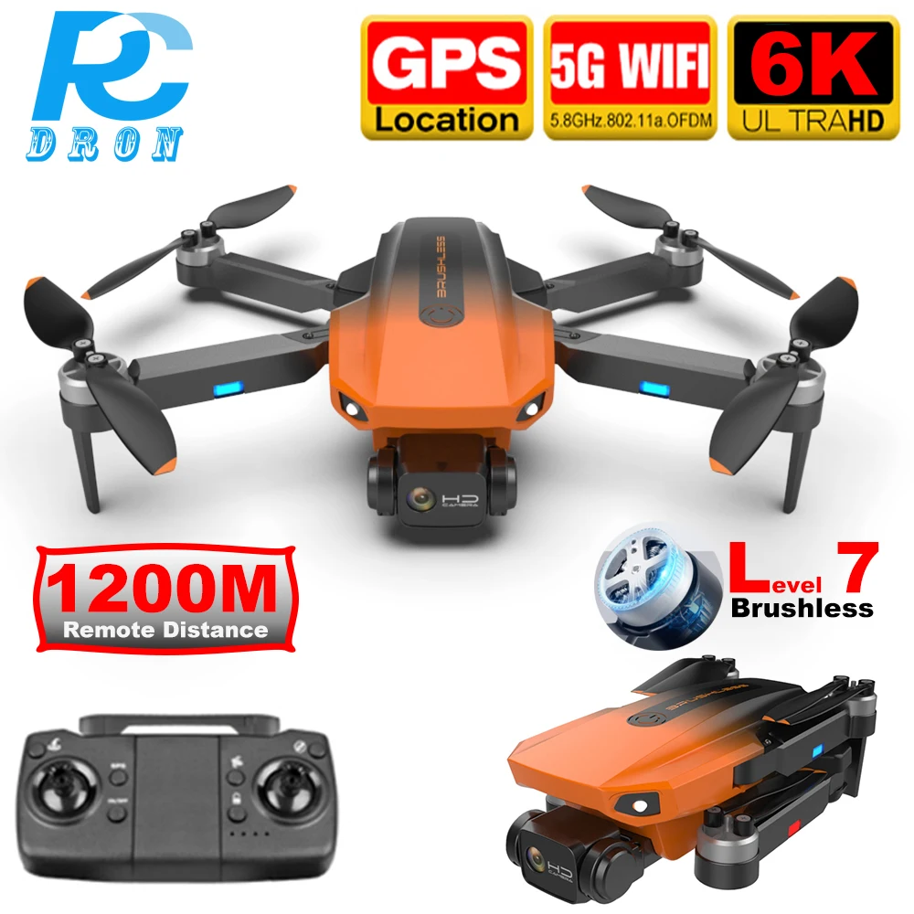 RC Kameros Drone 6K GPS Stabdžių Prarado Profesinės Brushless 5G WiFi FPV Realaus Laiko Vaizdo 1.2 KM Ilgio Atstumą Quadcoper Dron RG101 2