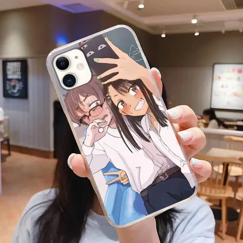 Nagatoro San Anime Estetikos Telefono dėklas Skirtas iphone 5s 6 7 8 11 12 plus xsmax xr pro mini se Skaidrus, Fundas Coque 0