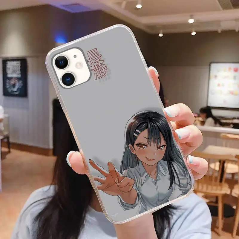 Nagatoro San Anime Estetikos Telefono dėklas Skirtas iphone 5s 6 7 8 11 12 plus xsmax xr pro mini se Skaidrus, Fundas Coque 2