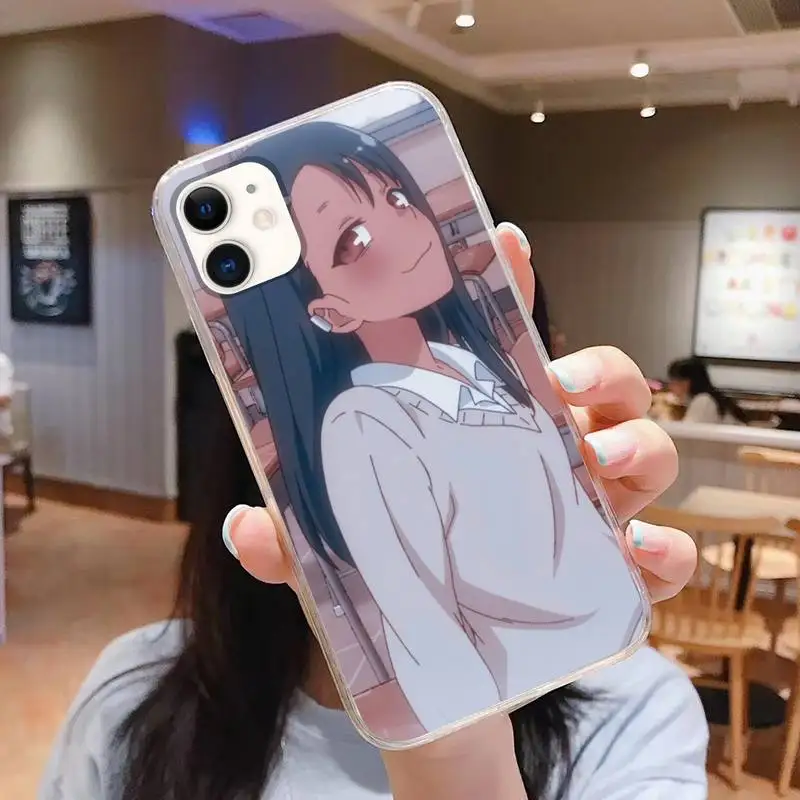 Nagatoro San Anime Estetikos Telefono dėklas Skirtas iphone 5s 6 7 8 11 12 plus xsmax xr pro mini se Skaidrus, Fundas Coque 3