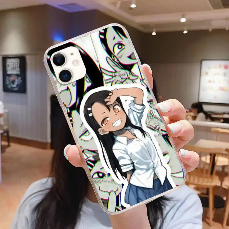 Nagatoro San Anime Estetikos Telefono dėklas Skirtas iphone 5s 6 7 8 11 12 plus xsmax xr pro mini se Skaidrus, Fundas Coque 4