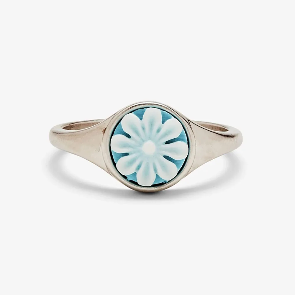 Elegantiška Mėlynos Gėlės Formos Žiedas, skirtas Moterims Bohemijos Paprasta, Šaliai, Papuošalai Šviesiai Mėlyna Atstovauti Ištikimas Vyras Moteris Žiedas Papuošalai 1