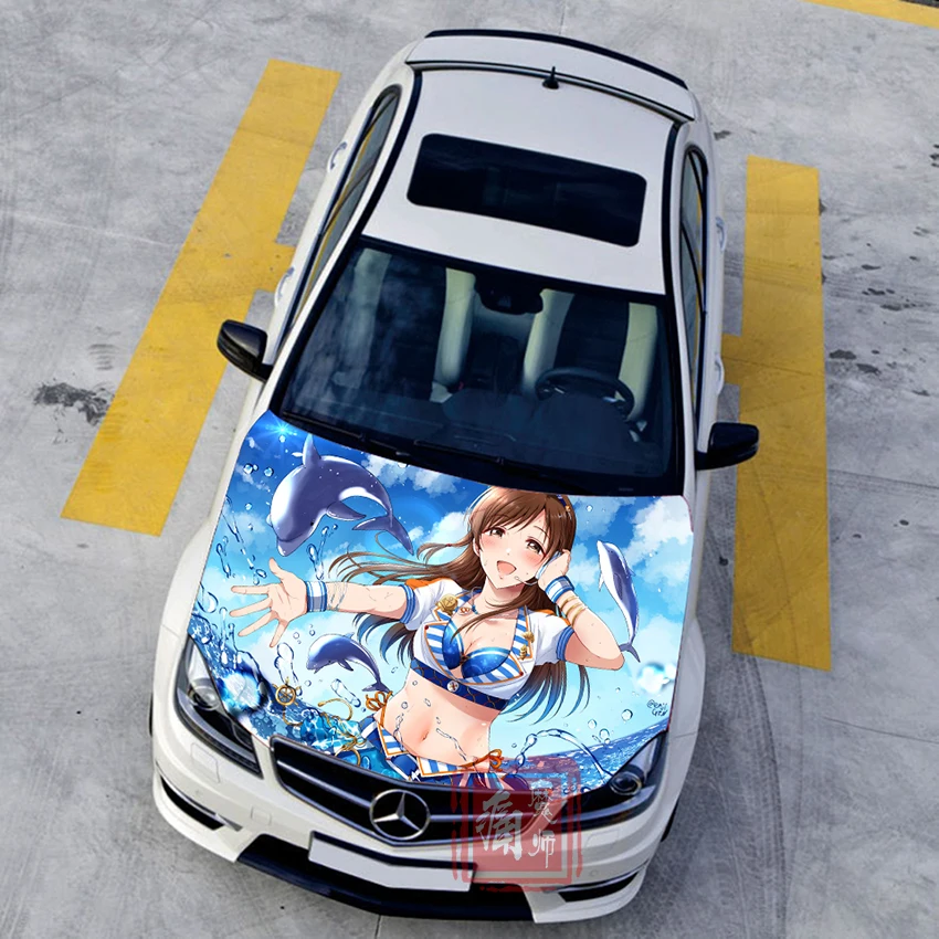 Anime Itasha Gaubtu Vinilo Lipdukai SU IDOLMASTER Variklio Dangtis Lipdukai Nitta Minami Lipdukas Ant Automobilio Auto Priedai 0