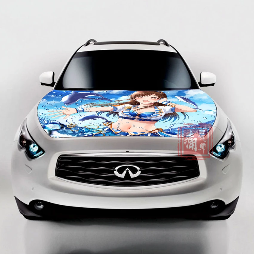 Anime Itasha Gaubtu Vinilo Lipdukai SU IDOLMASTER Variklio Dangtis Lipdukai Nitta Minami Lipdukas Ant Automobilio Auto Priedai 2