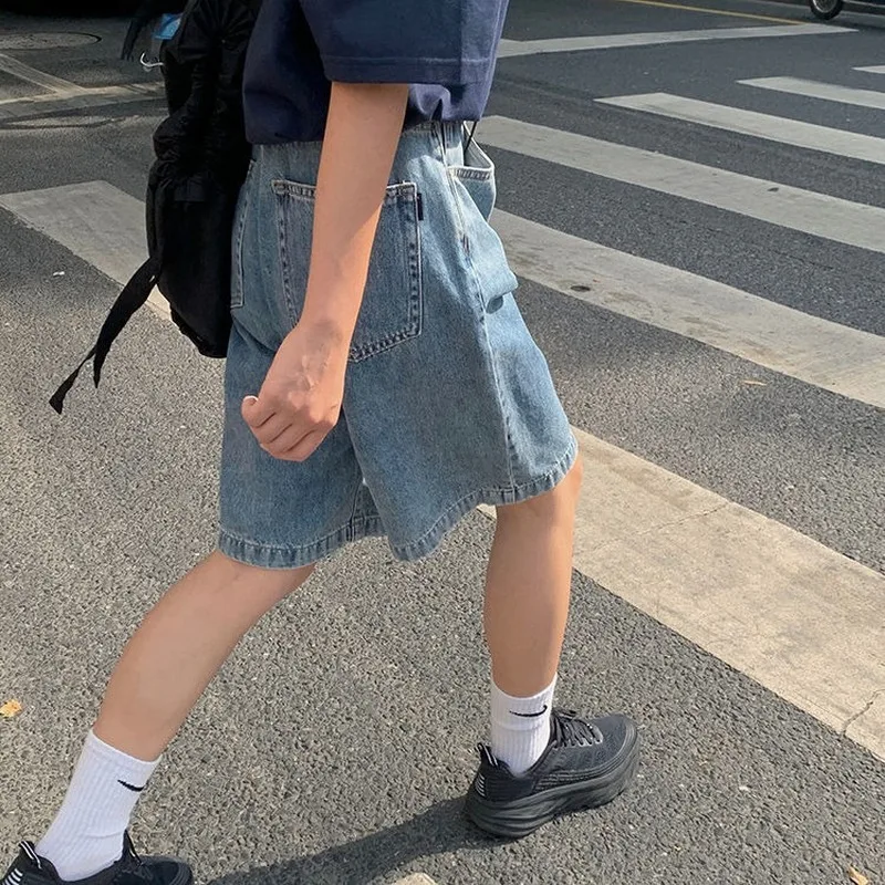 Šortai WomenHigh Juosmens Korėjos Stiliaus Naujas Mados Vasaros Paprasta Harajuku Studentų Ulzzang Streetwear Laisvalaikio Retro Prarasti Apačioje 3