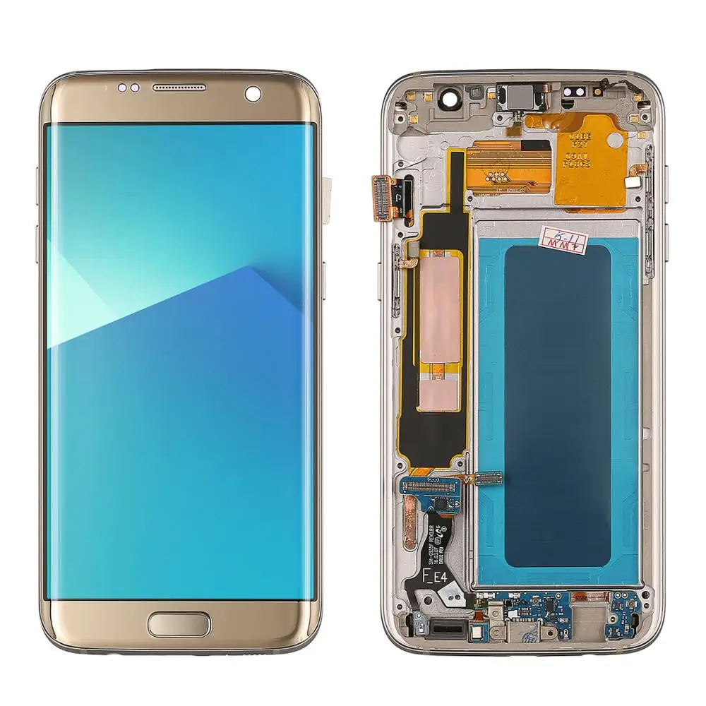 SUPER AMOLED Darbo Lcd Samsung Galaxy S7 krašto SM-G935 G935F LCD Ekranas ir Touch Ekranas skaitmeninis keitiklis Asamblėja 2